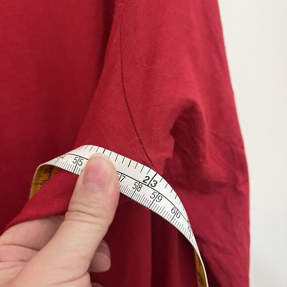 Soft Surroundings XL 1X Lucia Flounce Dress  Red Ruffled Tiered Asymmetrical Hem - Picture 8 of 8